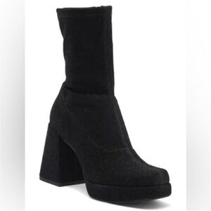 Abound Steffie Black Knit Sparkle Platform Boot Women